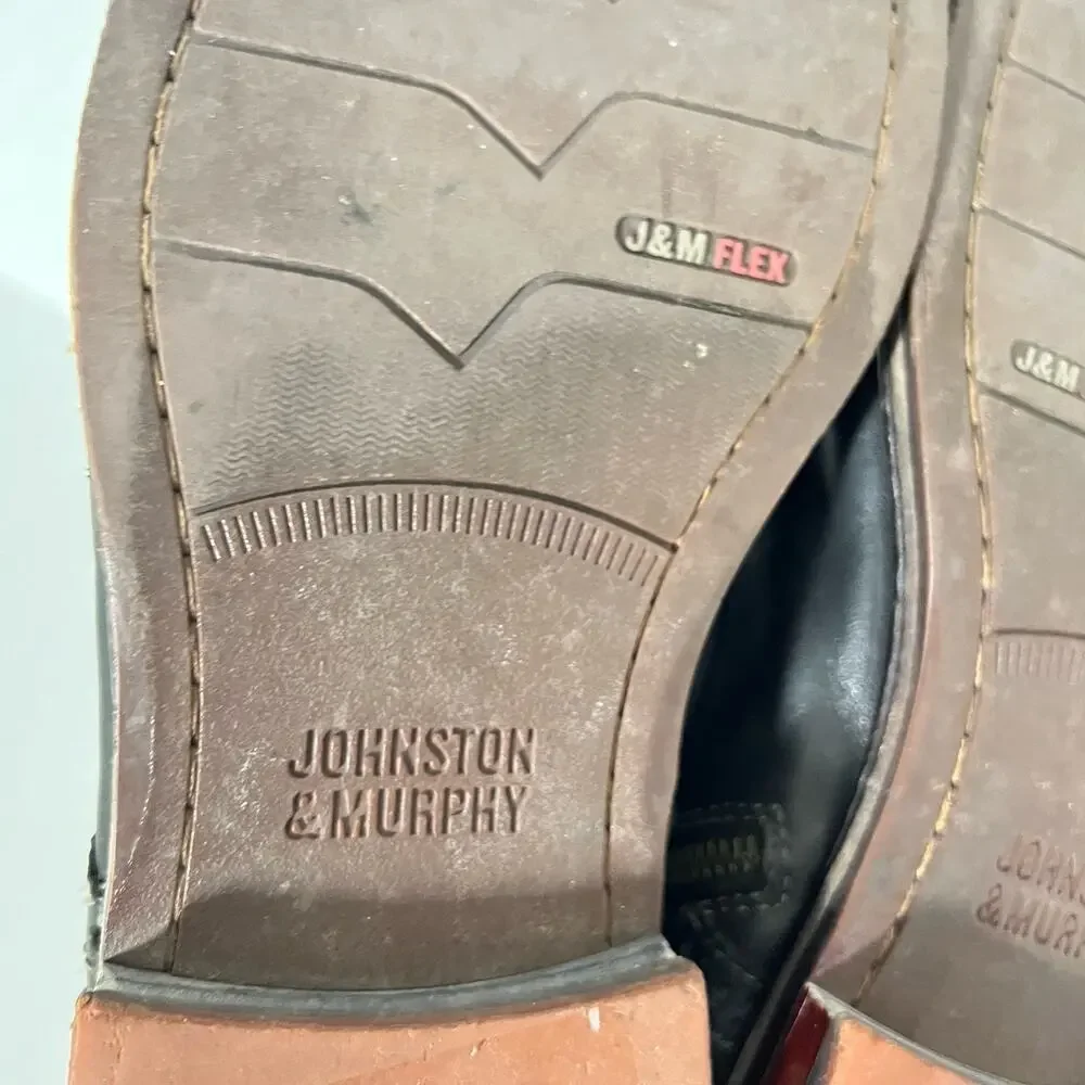 Johnston Murphy Men Warner Cap Toe Chukka Black Zip Leather Boots 10.5 Zip Laces